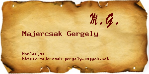 Majercsak Gergely névjegykártya